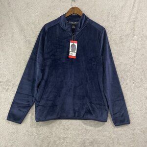 NEW Spyder Mens M Navy Quarter-Zip Pullover Ribbed Sweatshirt